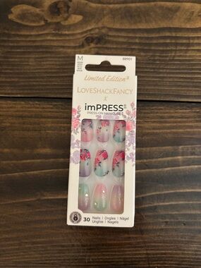 x LoveShackFancy Pink Floral Press-On Nails
